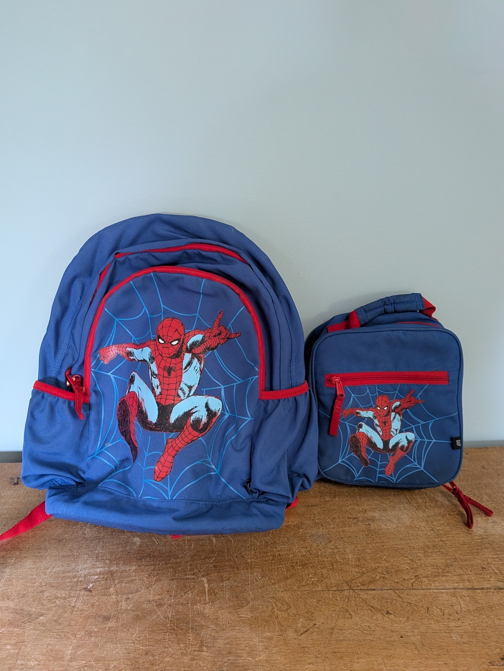 GAP Blue and Red Spider Graphic Kids Backpack & Lunch Bag Set